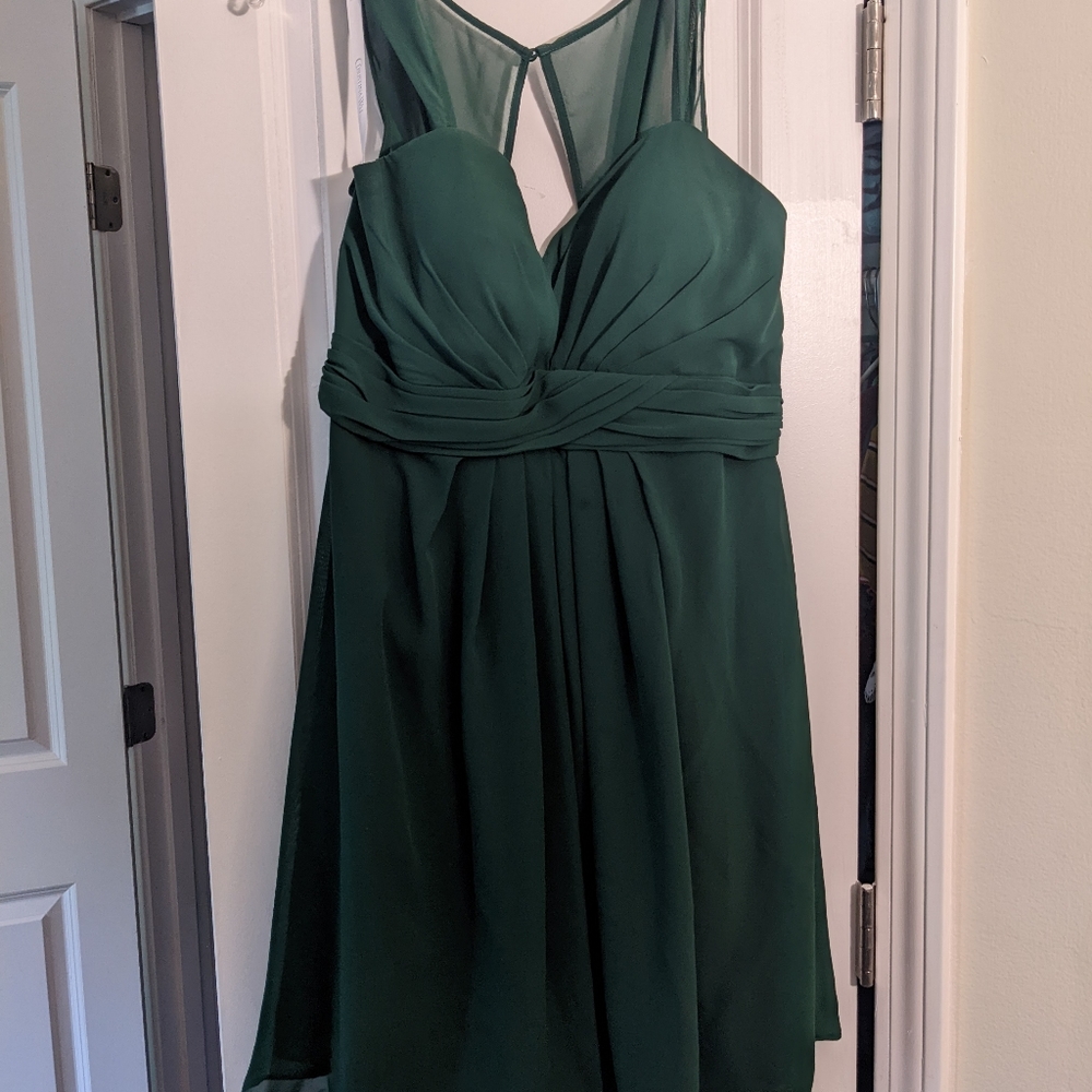 Christina Wu, hunter green, size 14